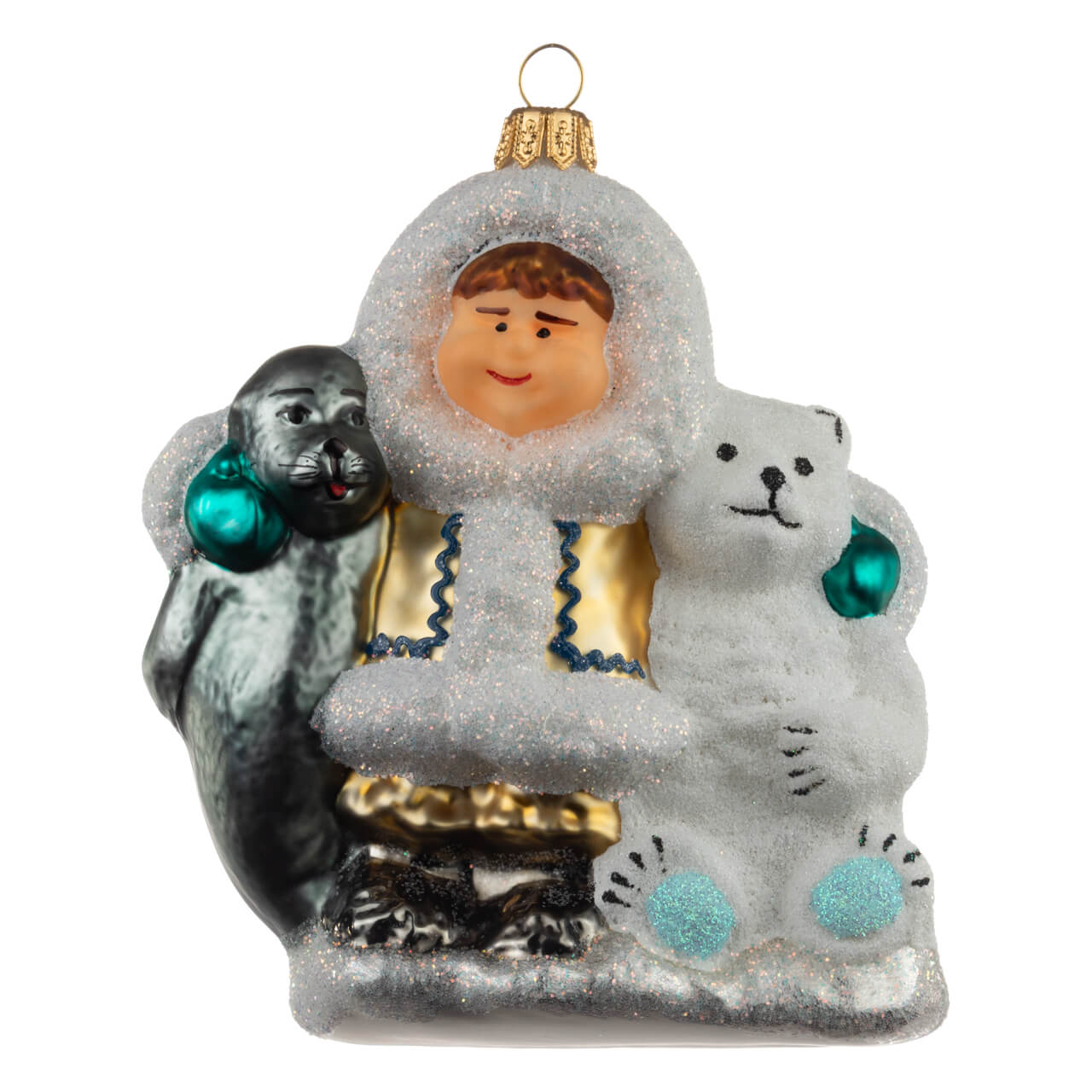 67-7634-0-Eskimo-mit-Robbe-und-Baer-1 Eskimo mit Robbe & Bär