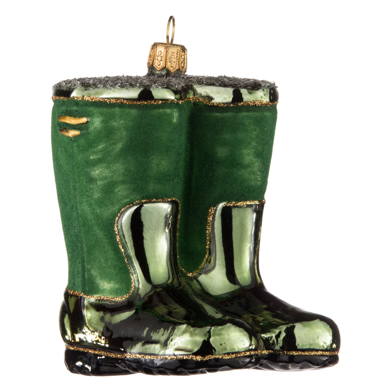 Grüne Gummistiefel mit Wildleder Grüne Gummistiefel mit Wildleder