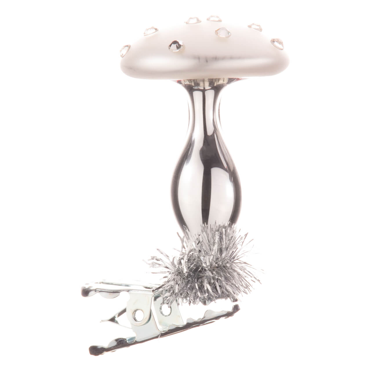 Weißer Fliegenpilz mit Swarovski-Kristallen Weißer Fliegenpilz mit Swarovski-Kristallen