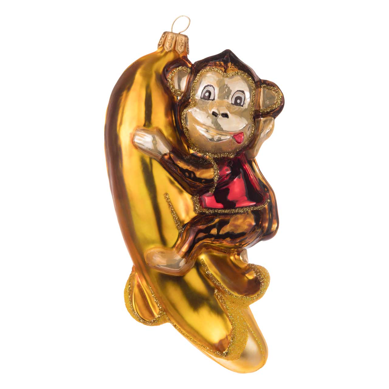 Äffchen auf Banane Äffchen auf Banane